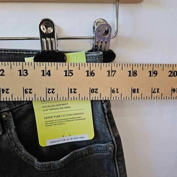 Levi's [Read] 512 Slim Taper Black Distressed Paint Splatter Stretch 33x32(30.5) - Picture 8 of 10